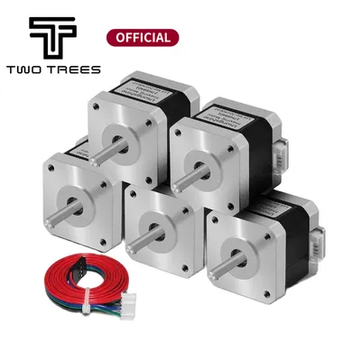 5Pcs Nema17 Stepper Motor 17HS4401 (17HS4401S) 1.8° 0.42N.m 1.5A 42BYGH 4 Lead for 3D Printer CNC