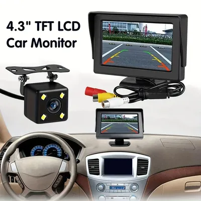 Car Backup Camera Kit 4.3 Inch Rear View Monitor With Reverse Camera Parking Assistant For Car