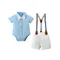 Infant Baby Boy Clothes Gentleman Outfits Suits Summer Short Sleeve Bowtie Bodysuit Shirts +