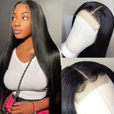 Rosabeauty Human Hair Nature Color 13x6 Straight Lace Front Wigs 250 Density Frontal Glueless For