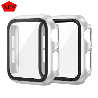 Glass+Cover For apple watch case 44mm 40mm 41mm 42mm 38mm iWatch 8 3 6 SE Screen Protector Apple