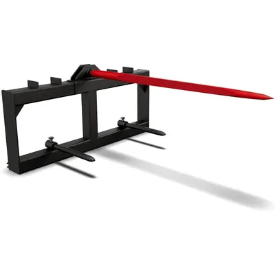 49" Hay Spear Attachment, 3000lbs Capacity Quick Attach with 1pc 49" Hay Spear & 2pcs 17"