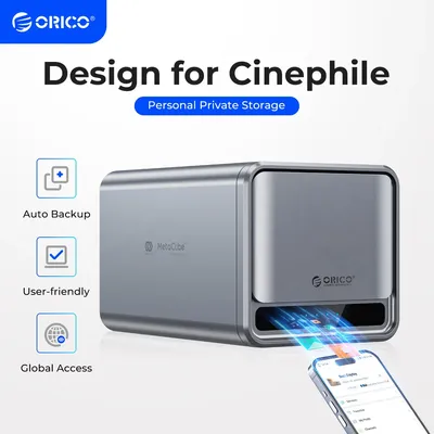 ORICO MetaCube Household Storage Type-C 3.5" HDD/SSD Dual-bay NAS with Automatic Backup Remote