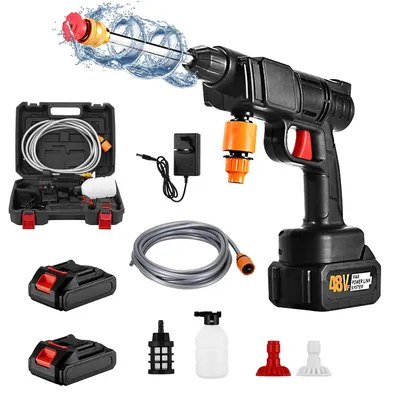 High-voltage Lithium Battery Car Water Gun 30bar Washer Portable Rechargeable 48v 300W motor Battery Spray Cleaning Machine