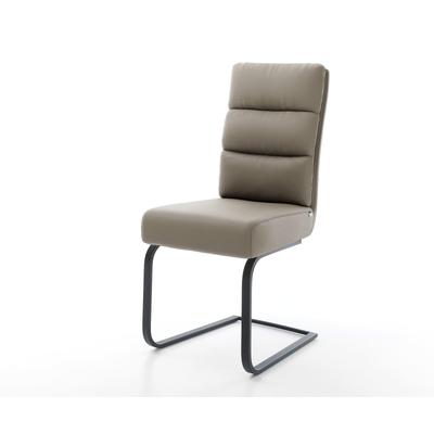 DELIFE Freischwinger Pela-Flex Echt-Leder Schlamm Freischwinger flach Schwarz Taschenfederkern, Esszimmerstühle Image