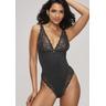 Body LASCANA Gr. 42, N-Gr, schwarz Damen Bodies mit hohen Beinausschnitten