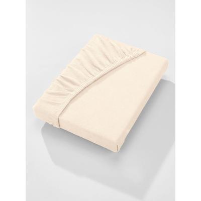 Betttuch WÄSCHEPUR Gr. 1, beige (ecru), B:90-100cm L:190-200cm, Single-Jersey, 100% Baumwolle, Laken Image