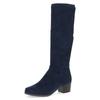 Stiefel CAPRICE, Damen, Gr. 36, XS-Schaft, blau (dunkelblau), Textil, elegant, Schuhe, Blockabsatz, Schlupfstiefel mit Stretch-XS-Schaft in schmaler Form