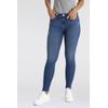 Skinny-fit-Jeans ONLY "ONLWOW MID SKINNY BJ", Damen, Gr. M (38), Länge 32, blau (medium blau denim), Denim/Jeans, Obermaterial: 64% Baumwolle, 31% Polyester, 3% Viskose, 2% Elasthan, unifarben, modisch, skinny fit, Jeans