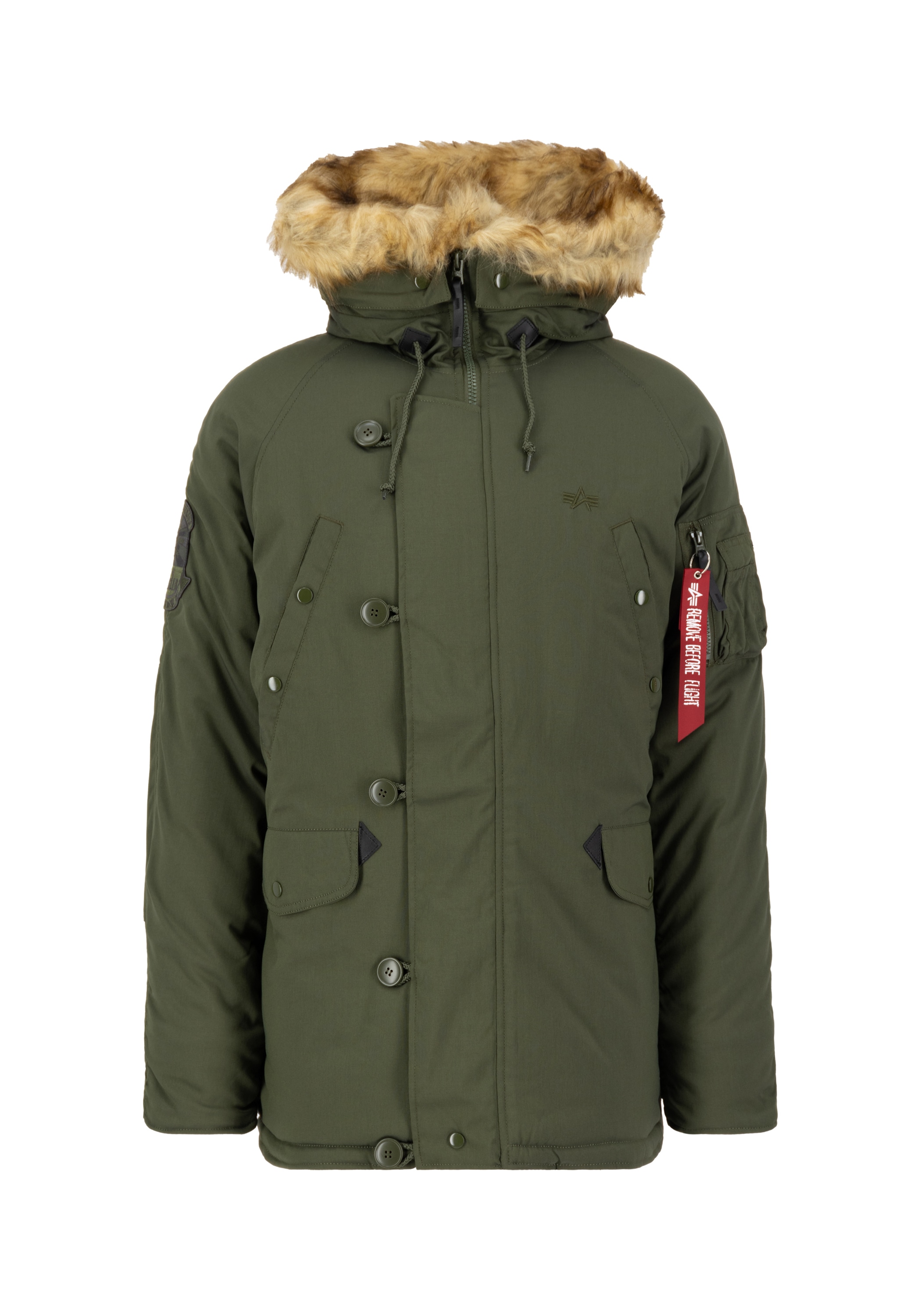 Winterjacke ALPHA INDUSTRIES "Explorer", Herren, Gr. XXL, grün (dunkelgrün), Obermaterial: 53% Nylon, 47% Polyester; Futter: 100% Nylon; Füllung: 100% Polyester, Jacken Winterjacke