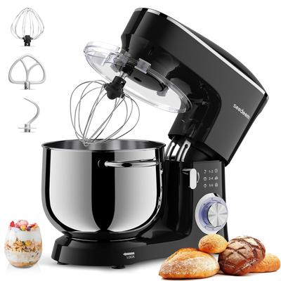8.5 QT Stand Mixer, 660W 6+P Speed Electric Stand Mixer, Tilt Kitchen Mixer with Dishwasher, Safety Dough Hook and Whisk