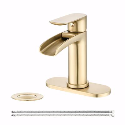 Waterfall Bathroom Faucet with Single Handle & Pop-Up Drain