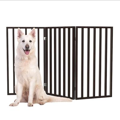 Pet Adobe 3-Panel Indoor Foldable Pet Gate 54 in-Wide, Brown