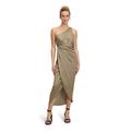 Abendkleid VERA MONT "Vera Mont Abendkleid mit Raffung", Damen, Gr. 36, Normalgrößen, blau (turf), Satin, Obermaterial: 100% Polyester. Futter: 95% Polyester, 5% Elasthan., feminin, figurbetont lang, asymmetrischer Ausschnitt, ohne Ärmel, Kleider,...