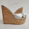 Zhima Frauen Pumps Panto letten Plattform Keile High Heels Sandalen Peep Toe Höhe erhöhen Party Prom Schuhe Frau große Größe 41 42 45 48