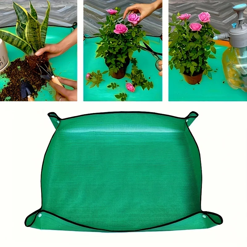 1pc Pflanzen Ma Gartenarbeit Blumentopf Pad Faltbare Garten Pflanze Blumentopf Umpflanzen Wasserdichte Matten Image