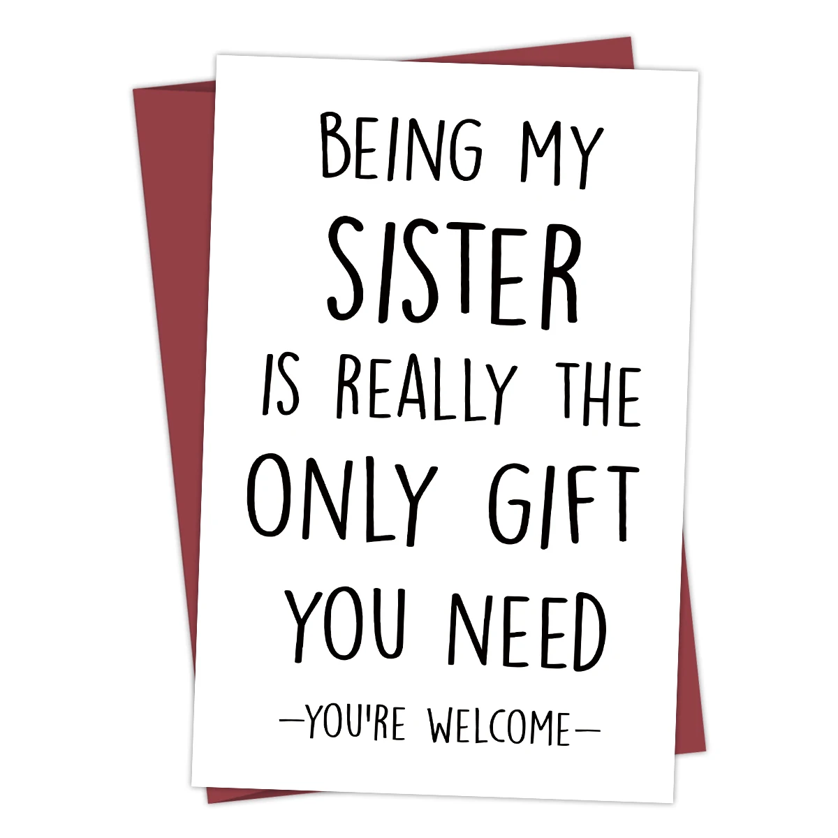 1PC lustige Geburtstagskarte für Schwester, humorvolle Geburtstagsgrußkarte für Schwester, Schwester-Geschenkkarte, personalisierte Karte mit Umschlägen Image