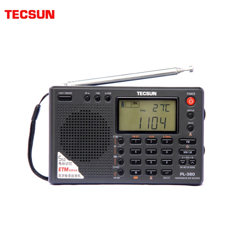 Tecsun PL380/XHDATA D109 DSP professionelles Radio FM/LW/SW/MW Digitaler tragbarer Vollband-Stereo-Empfänger mit guter Klangqualität