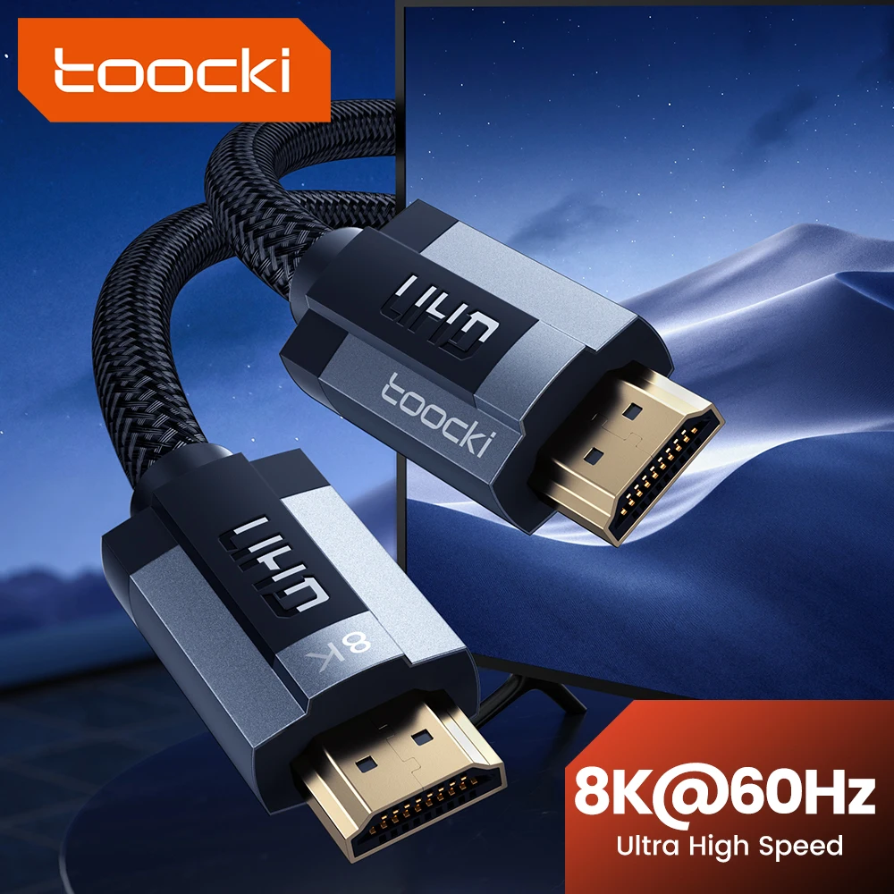 Toocki HDMI-kompatibles Kabel für Xiaomi Box PS5 PS4 Laptop-Projektor 8K@60Hz High Speed HDMI-kompatibler 2.1-Kabelsplitter 48 Gbit/s Image