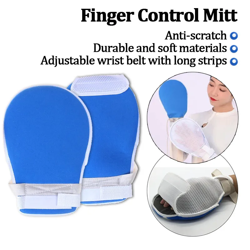 1Pc Zurückhaltung Hand Handschuh Verhindern Selbst Verletzungen Kratzer Atmungsaktive Sicherheit Control Handschuhe für Ältere Finger Control Handschuhe Image