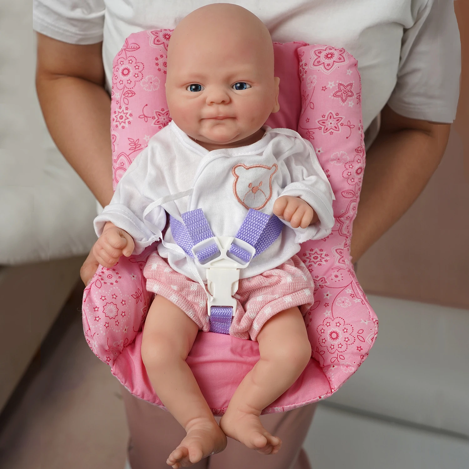 Miaio 14" 36 cm wiedergeborene Babypuppen Vollsilikon-Babypuppen Junge realistische weiche Silikon-Neugeborene Babypuppe Echtes Ganzkörpersilikon