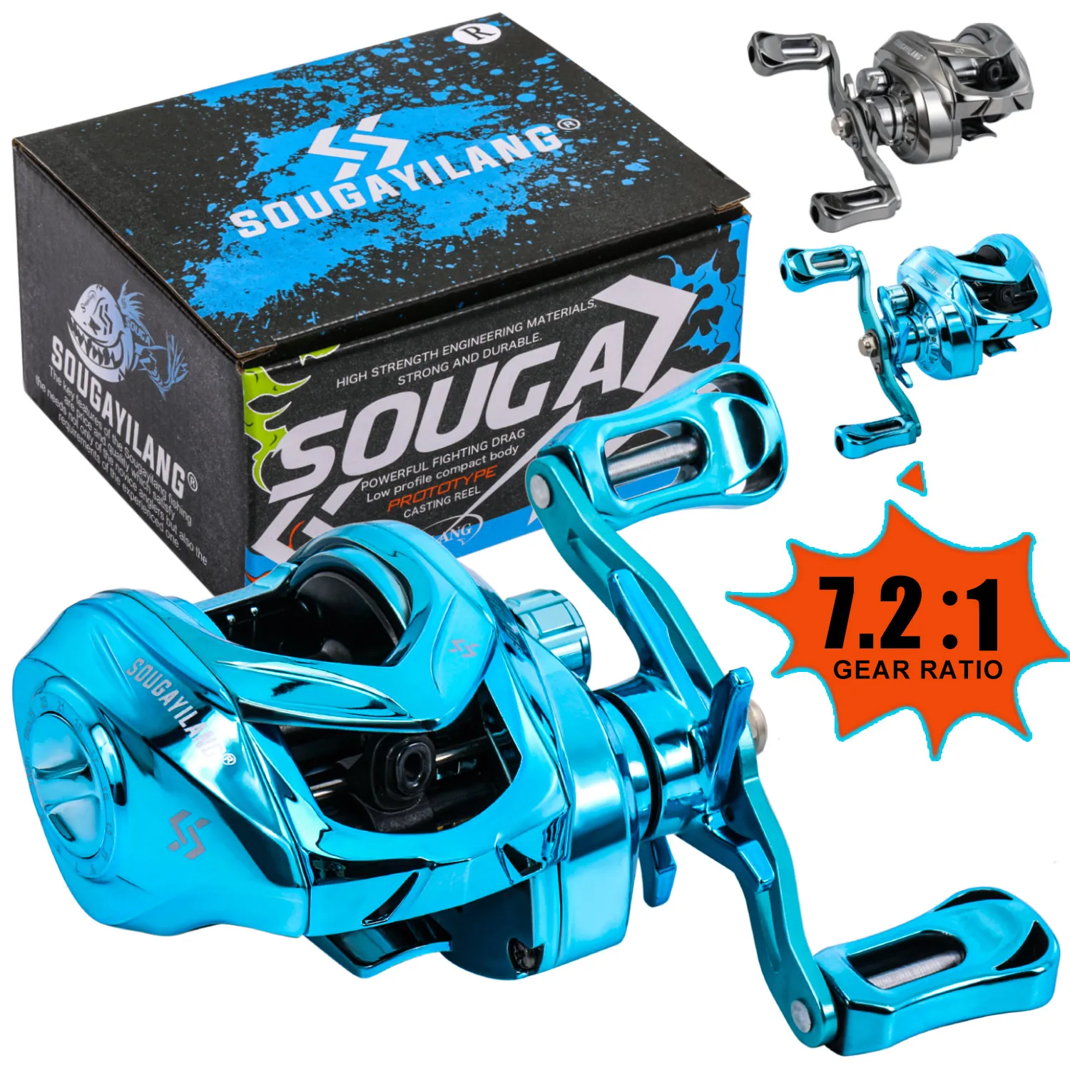 Sougayilang UV-Serie Angel rolle profession elle ultraleichte 7.2.1 Übersetzungs verhältnis Karpfen Köder Casting Rad 8kg max Drag Angel gerät Image