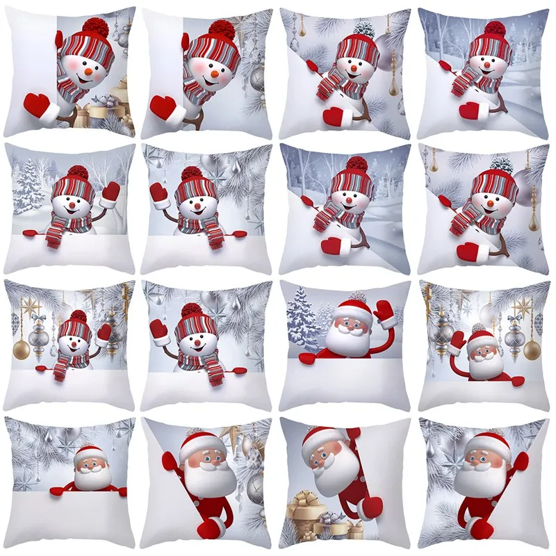 Schneemann Weihnachten Kissen bezug Frohe Weihnachten Dekorationen für zu Hause Cristmas Sofa Dekor Navidad Weihnachts geschenke Neujahr Image