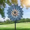 2024 New Fashionable Classic Outdoor Solar Glow Windmill Garden Lawn Decoration Yard Metal Crafts