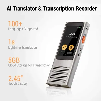 Top Digital Voice Translator and Recorder Dictation Machine with Speech-to-Text Transcription 100+