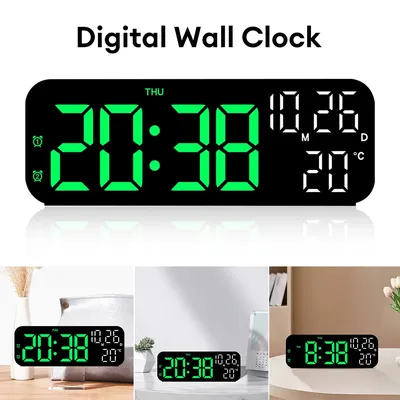 Alarm Clock USB Powered LED Digital Clocks Temp Date Week Display 12/24H DST Brightness Adjustment