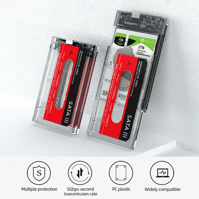 USB3.0 2.5 Inch External SSD Case Cassette Tape Hard Drive Enclosure 5/6Gbps UASP SATA III Protocol