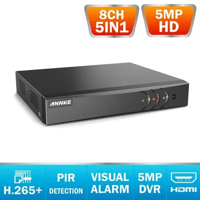 New 8CH 5MP Lite 5in1 HD TVI CVI AHD IP Security DVR Recorder H.265+ Video Recorde Email Alert