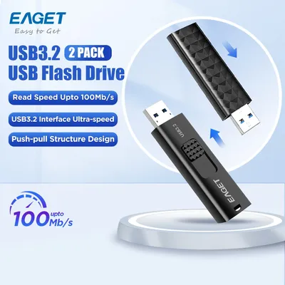 Eaget 2pcs/Pack USB 3.2 Flash Drive 256GB 128GB 64GB 32GB Pen Drive Creative Personality High-Speed