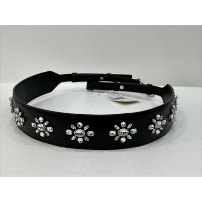 Michael Kors Other | Michael Kors Black Leather Rhinestone Flora Jewel Guitar Strap 42 1/4” Nwt | Color: Black | Size: Os