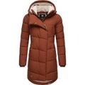 Wintermantel RAGWEAR "Pavla", Damen, Gr. XL (42), braun (zimt), Außenmaterial: 100% Polyester, Innenfutter: 100% Polyester, Wattierung: 100% Polyester, modisch, figurbetont ca. Mitte Oberschenkel, Langarm Ärmel ohne Ärmelschlitz Rippstrickbündchen,...