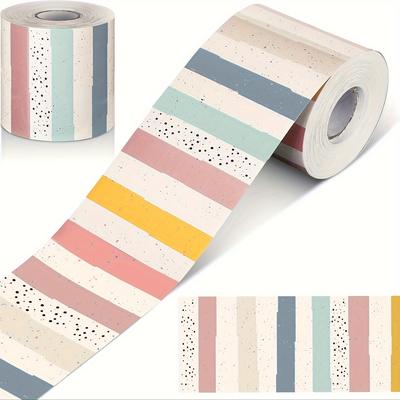 TEMU Colorful Polka Paper Border Roll For Classroom Bulletin Boards - Decorative Edging For School, Home Office Supplies