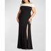 Plus Size Off-Shoulder Two-Tone Column Gown