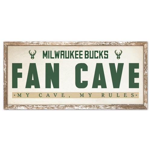 Milwaukee Bucks Fan Cave Holzschild – 8 x 17 Zoll