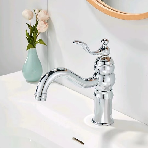 Waschbecken Wasserhahn - Wasserfall Galvanisierung Mittellage Einhand Ein LochBath Taps Image