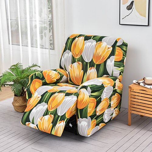 florale Liegestuhlbezüge rutschfeste Massage Lazy Boy Sofabezug All-Inclusive Einzelsitz Couchbezug Sesselbezüge Image