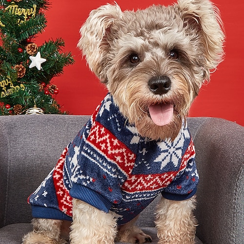 Hunde Katzen Pullover Modisch Party Winter Warm Atmungsaktiv Weich Waschbar Komfortabel Party Weihnachten Casual Festival Hundebekleidung for Bichon Frise Spitz kleines Haustier Schmetterling Small Image