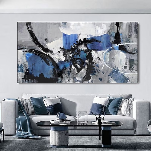 handgemachtes Ölgemälde auf Leinwand, Wandkunst, Dekoration, modern, abstrakt, für Wohnzimmer, Wohnkultur, gerollt, rahmenlos, ungedehntes Gemälde Image