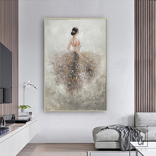Mädchen Malerei handgemachte Tänzerin Ölgemälde auf Leinwand handgemachte Ballerina Fine Art Ballerinas Ölgemälde Ballett Ölgemälde Wand-Dekor handgemalte Ballerina Malerei moderne Wand-Dekor Image
