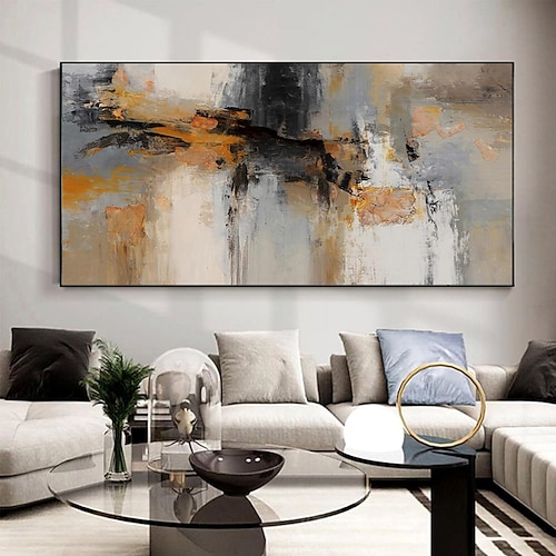 handgefertigtes Ölgemälde auf Leinwand, Wandkunst, Dekoration, modern, abstrakt, für Wohnzimmer, Wohnkultur, gerollt, rahmenlos, ungedehntes Gemälde Image