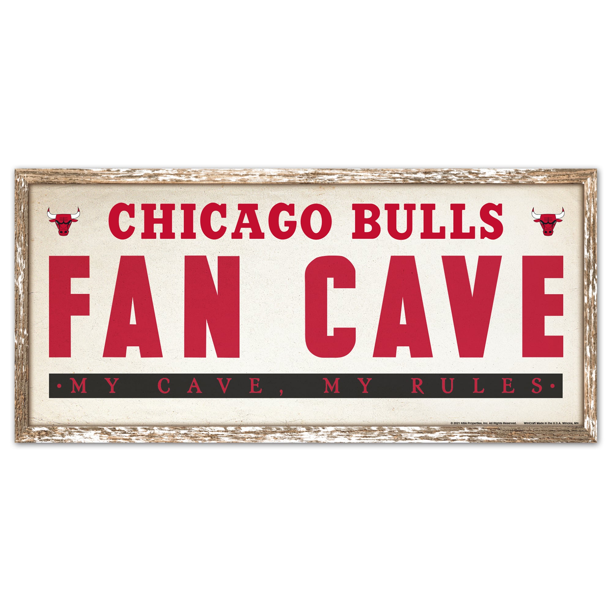Panneau en bois Fan Cave des Chicago Bulls - 8 x 17 pouces - No Gender Taille: One Size Only