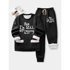 Set di tute in pile foderato donna in 2 pezzi maglia e pantaloni lettura calda comfort morbido abbigliamento quotidiano da casa felpa girocollo a maniche lunghe pantaloni vita elastica autunno inverno