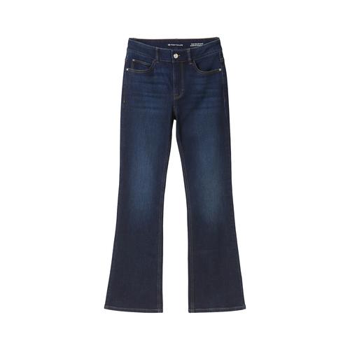 TOM TAILOR Damen Kate Narrow Bootcut Jeans mit Bio-Baumwolle, blau, Uni, Gr. 28/32