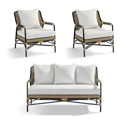 Reeve Seating Replacement Cushions - Lounge Chair, Sailcloth Indigo Lounge Chair - Frontgate