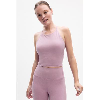 Gap Womens Purple High Neck Cropped Racerback Bra - Purple
