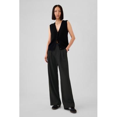 Gap Womens Black 365 High Waisted Brushed Twill Pleated Trousers - Black